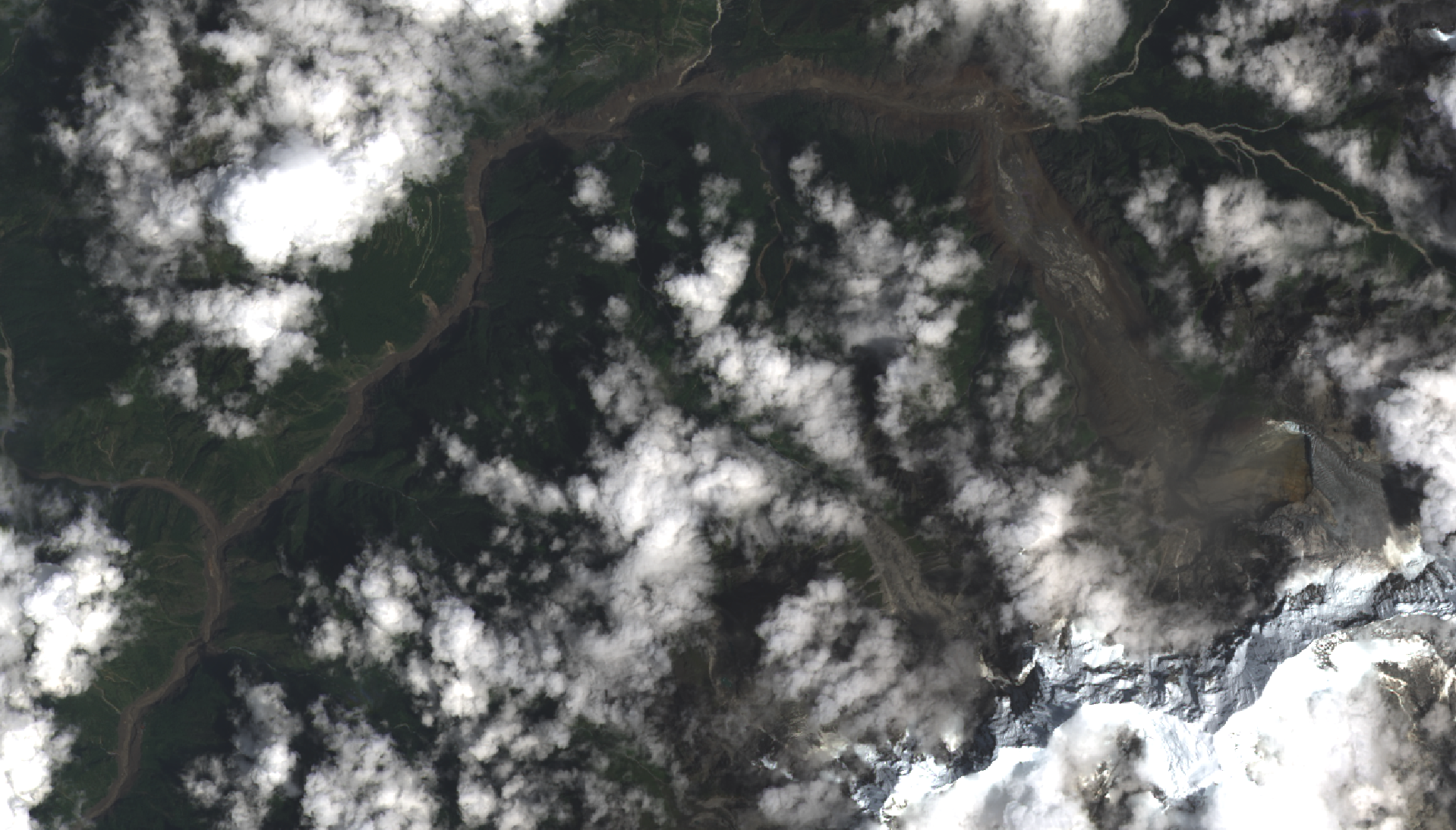 Landsat satellite view of the aftermath of the 26 August 2026 Nepal floods
